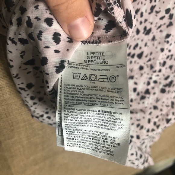 Banana Republic SZ LP Pink Black Top Fun Quirky - Picture 6 of 6